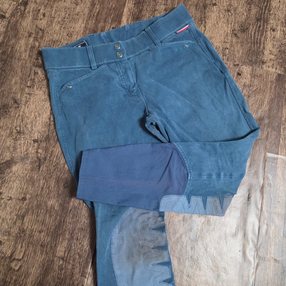ARIAT Breeches Riding Pants Women 28R Blue Knee Patch Equestrian